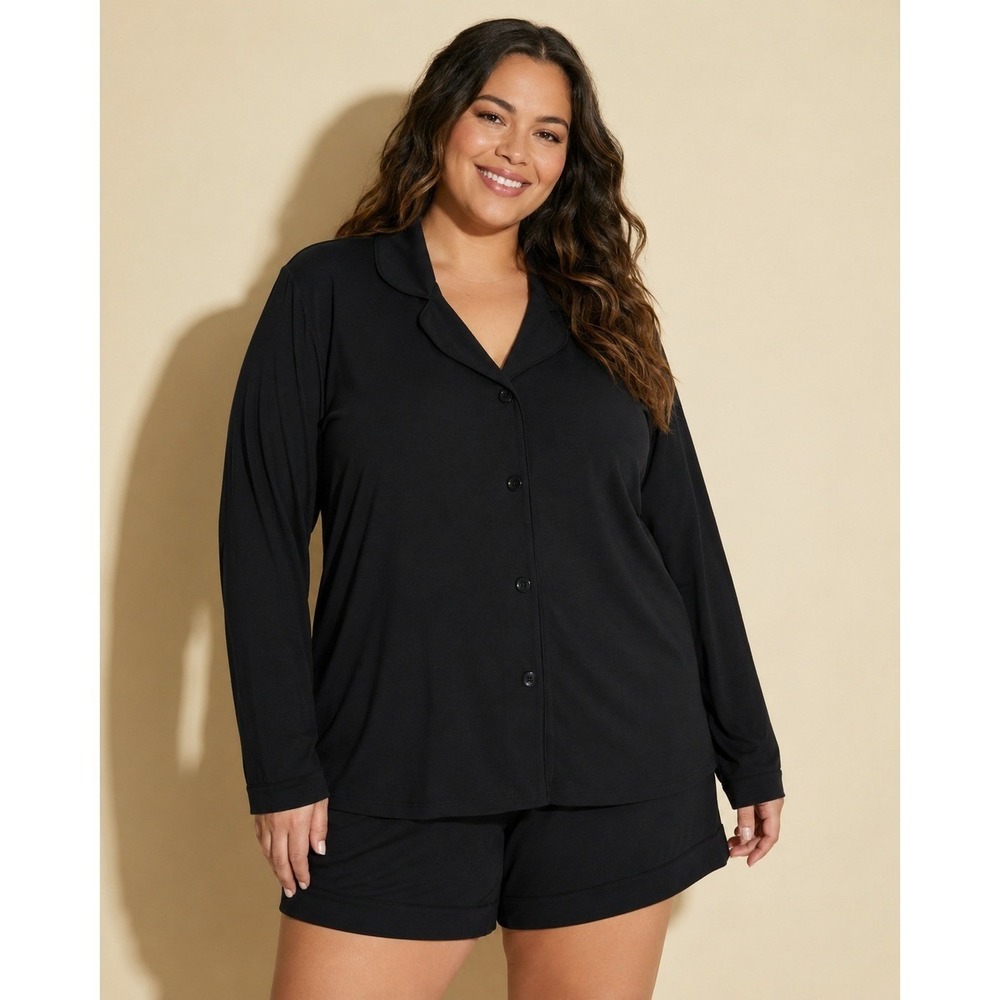 Cosabella Bella Pima Cotton Modal Pajama Set Button Down‎ & Boxer Shorts 3X